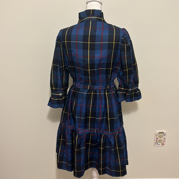 Tuckernuck Gretchen Scott Teardrop Dress Plaidly Cooper Blue Multi Size Shrimp - Picture 7 of 10
